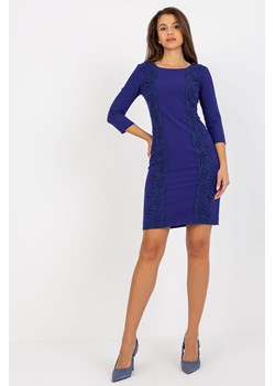 Kobaltowa ołówkowa sukienka koktajlowa z rękawem 3/4 ze sklepu 5.10.15 w kategorii Sukienki - zdjęcie 169717602