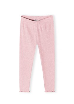 Dziewczęce legginsy różowe z dzianiny prążkowanej ze sklepu 5.10.15 w kategorii Spodnie dziewczęce - zdjęcie 169717834