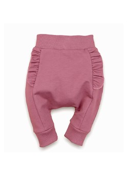 Spodnie niemowlęce z bawełny organicznej z ozdobną falbanką ze sklepu 5.10.15 w kategorii Spodnie i półśpiochy - zdjęcie 169717873
