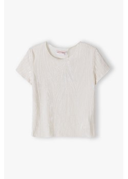 Elegancki t-shirt dziewczęcy w kolorze ecru ze sklepu 5.10.15 w kategorii Bluzki dziewczęce - zdjęcie 169717894