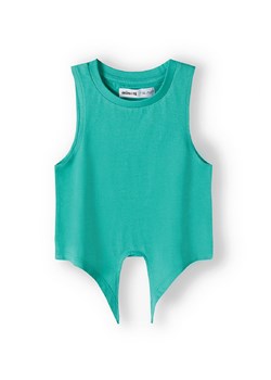 Zielony top niemowlęcy bawełniany z wiązaniem na przodzie ze sklepu 5.10.15 w kategorii Koszulki niemowlęce - zdjęcie 169718111