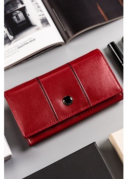Peterson skórzany portfel damski na zatrzask- czerwony ze sklepu 5.10.15 w kategorii Portfele damskie - zdjęcie 169718182