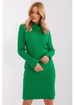 Sukienka midi z dzianiny prążkowanej zielony ze sklepu 5.10.15 w kategorii Sukienki - zdjęcie 169718451