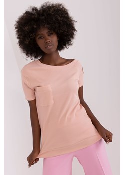 Brudnoróżowa damska bluzka w prążek OCH BELLA ze sklepu 5.10.15 w kategorii Bluzki damskie - zdjęcie 169718583