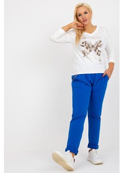 Ciemnoniebieskie dresowe spodnie plus size z kieszeniami Savage ze sklepu 5.10.15 w kategorii Spodnie damskie - zdjęcie 169718680