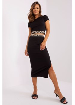 Czarna spódnica dzianinowa z szeroką gumką OCH BELLA ze sklepu 5.10.15 w kategorii Spódnice - zdjęcie 169719030