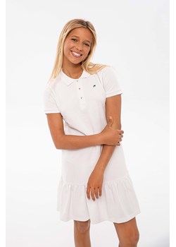 Biała sukienka polo z krókim rękawem dla dziewczynki ze sklepu 5.10.15 w kategorii Sukienki dziewczęce - zdjęcie 169719132