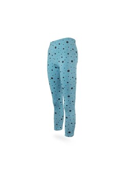 Dziewczęce legginsy błękitne z nadrukiem w kropki ze sklepu 5.10.15 w kategorii Spodnie dziewczęce - zdjęcie 169719370