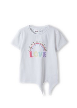 Biała koszulka bawełniana niemowlęca z wiązaniem ze sklepu 5.10.15 w kategorii Koszulki niemowlęce - zdjęcie 169719430