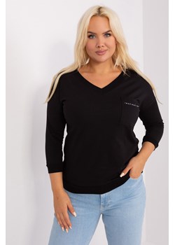 Bawełniana bluzka plus size czarny ze sklepu 5.10.15 w kategorii Bluzki damskie - zdjęcie 169719592