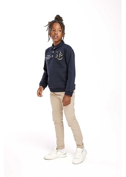 Granatowa bluzka polo z długim rękawem dla chłopca ze sklepu 5.10.15 w kategorii Bluzy chłopięce - zdjęcie 169719620