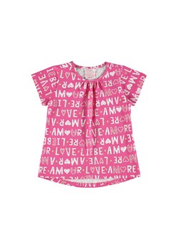 Różowy t-shirt dziewczęcy w napisy ze sklepu 5.10.15 w kategorii Bluzki dziewczęce - zdjęcie 169719744