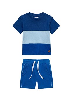 Komplet ubrań dresowych dla chłopca- T-shirt w paski i niebieskie szorty ze sklepu 5.10.15 w kategorii Komplety chłopięce - zdjęcie 169719910