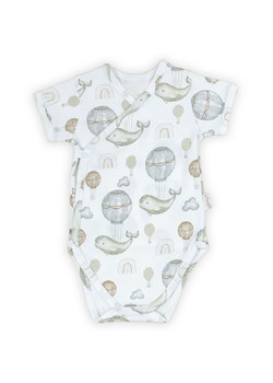 Bawełniane body kopertowe z krókim rękawem - wieloryby i balony ze sklepu 5.10.15 w kategorii Body niemowlęce - zdjęcie 169719963