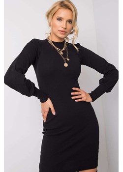 RUE PARIS Czarna sukienka mini w prążki ze sklepu 5.10.15 w kategorii Sukienki - zdjęcie 169720063