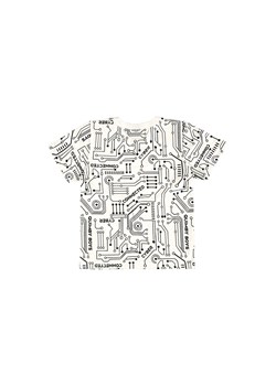 Biały bawełniany t-shirt chłopięcy we wzory ze sklepu 5.10.15 w kategorii T-shirty chłopięce - zdjęcie 169720334