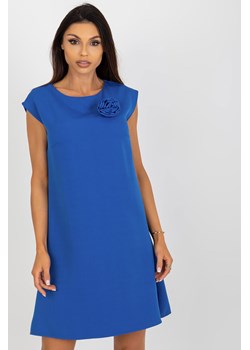 Ciemnoniebieska prosta sukienka koktajlowa RUE PARIS ze sklepu 5.10.15 w kategorii Sukienki - zdjęcie 169720340