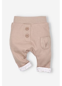 Kawowe spodnie niemowlęce z bawełny organicznej dla dziewczynki ze sklepu 5.10.15 w kategorii Spodnie i półśpiochy - zdjęcie 169720762