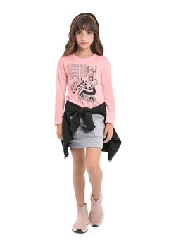 Różowa bluzka dla dziewczynki z nadrukiem ze sklepu 5.10.15 w kategorii Bluzki dziewczęce - zdjęcie 169720803