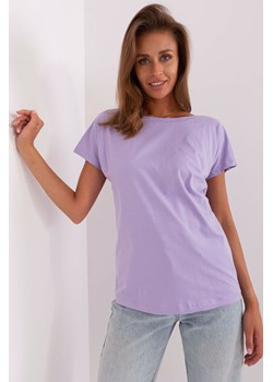 Jasnofioletowy t-shirt z bawełny Fire BASIC FEEL GOOD ze sklepu 5.10.15 w kategorii Bluzki damskie - zdjęcie 169720873