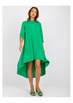 Asymetryczna sukienka damska z rękawem 3/4 zielona ze sklepu 5.10.15 w kategorii Sukienki - zdjęcie 169720973