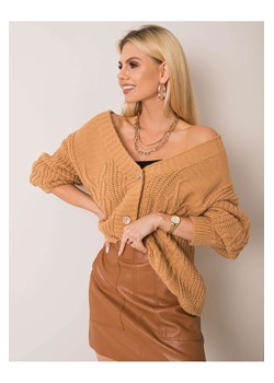 Oversizowy sweter damski zapinany na guziki - karmelowy ze sklepu 5.10.15 w kategorii Swetry damskie - zdjęcie 169720980