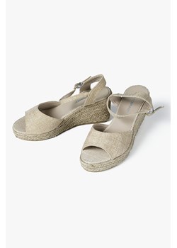 Beżowe sandały damskie na koturnie ze sklepu 5.10.15 w kategorii Espadryle damskie - zdjęcie 169720984