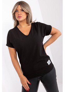 Czarna damska bluzka plus size z bawełny ze sklepu 5.10.15 w kategorii Bluzki damskie - zdjęcie 169721534