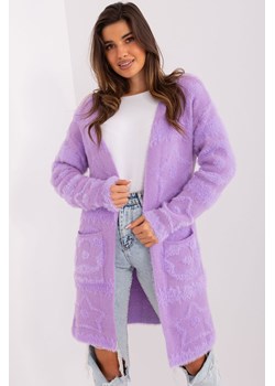 Jasnofioletowy miękki kardigan we wzory ze sklepu 5.10.15 w kategorii Swetry damskie - zdjęcie 169721710