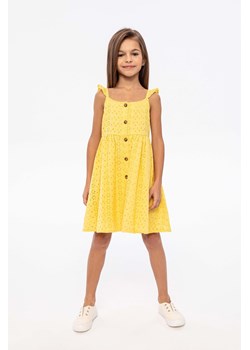 Zółta sukienka na lato dla dziewczynki - haftowana ze sklepu 5.10.15 w kategorii Sukienki dziewczęce - zdjęcie 169721714