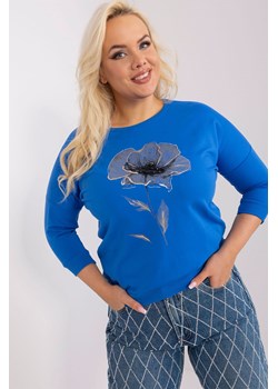 Damska bluzka plus size z aplikacją ciemny niebieski ze sklepu 5.10.15 w kategorii Bluzki damskie - zdjęcie 169721790