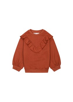 Musztardowy sweter dziewczęcy z falbanką ze sklepu 5.10.15 w kategorii Bluzy dziewczęce - zdjęcie 169721812