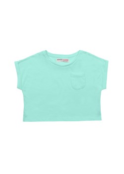 Miętowy top bawełniany dla dziewczynki ze sklepu 5.10.15 w kategorii Bluzki dziewczęce - zdjęcie 169721914