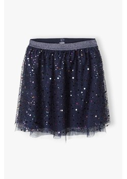 Elegancka tiulowa spódniczka dla dziewczynki - granatowa z cekinami ze sklepu 5.10.15 w kategorii Spódnice dziewczęce - zdjęcie 169721983