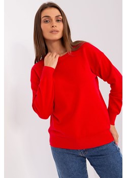 Czerwony sweter klasyczny z okrągłym dekoltem ze sklepu 5.10.15 w kategorii Swetry damskie - zdjęcie 169722002