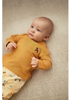 Brązowa bawełniana bluzka niemowlęca z długim rękawem ze sklepu 5.10.15 w kategorii Kaftaniki i bluzki - zdjęcie 169722334