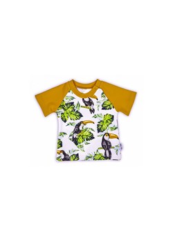 Bawełniany t-shirt chłopięcy w tropikalny wzór TUKAN ze sklepu 5.10.15 w kategorii Koszulki niemowlęce - zdjęcie 169722521