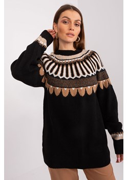 Czarny sweter klasyczny ze stójką RUE PARIS ze sklepu 5.10.15 w kategorii Swetry damskie - zdjęcie 169722614