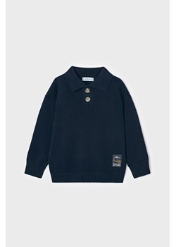 Granatowy sweter chłopięcy z kołnierzykiem - Mayoral ze sklepu 5.10.15 w kategorii Swetry chłopięce - zdjęcie 169722702