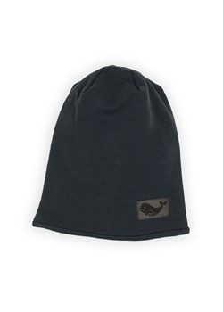 Ciemnoszara czapka beanie chłopięca z bawełny ze sklepu 5.10.15 w kategorii Czapki dziecięce - zdjęcie 169722743