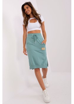 Pistacjowa spódnica dresowa z rozcięciami OCH BELLA ze sklepu 5.10.15 w kategorii Spódnice - zdjęcie 169722773
