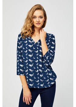 Granatowa bluzka damska- motywy zwierzęce ze sklepu 5.10.15 w kategorii Bluzki damskie - zdjęcie 169722812