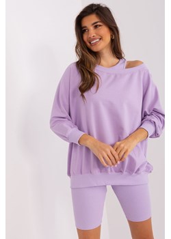 Jasnofioletowy melanżowy komplet casualowy trzyczęściowy z bluzą ze sklepu 5.10.15 w kategorii Komplety i garnitury damskie - zdjęcie 169722971