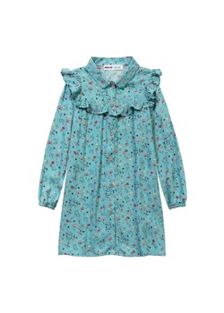 Niebieska rozpinana sukienka z kwiatowym wzorem ze sklepu 5.10.15 w kategorii Sukienki dziewczęce - zdjęcie 169723002