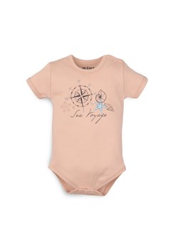 Bawełniane body niemowlęce z nadrukiem - beżowe ze sklepu 5.10.15 w kategorii Body niemowlęce - zdjęcie 169723032