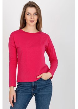 Fuksjowa bawełniana bluzka basic longsleeve ze sklepu 5.10.15 w kategorii Bluzki damskie - zdjęcie 169723094