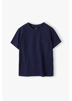 Granatowy t-shirt chłopięcy z bawełny - Lincoln&Sharks ze sklepu 5.10.15 w kategorii T-shirty chłopięce - zdjęcie 169723270