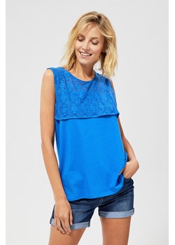 Niebieski top o luźnej formie na grubych ramiączkach ze sklepu 5.10.15 w kategorii Bluzki damskie - zdjęcie 169723381