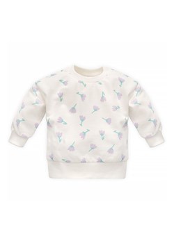 Bluza nierozpinana niemowlęca w fioletowe kwiatki ecru ze sklepu 5.10.15 w kategorii Bluzy dziewczęce - zdjęcie 169723391