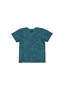 Niebieski bawełniany t-shirt chłopięcy we wzory ze sklepu 5.10.15 w kategorii T-shirty chłopięce - zdjęcie 169723601
